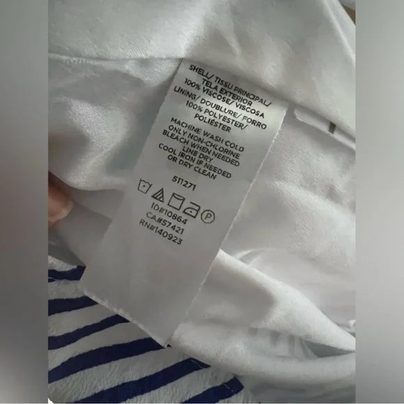 Loft - Blue and White Striped Dress - Size 0 - Picture 9 of 9